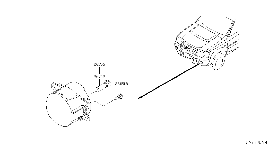 NISSAN 26150VD325 - Фара противотуманная onlydrive.pro