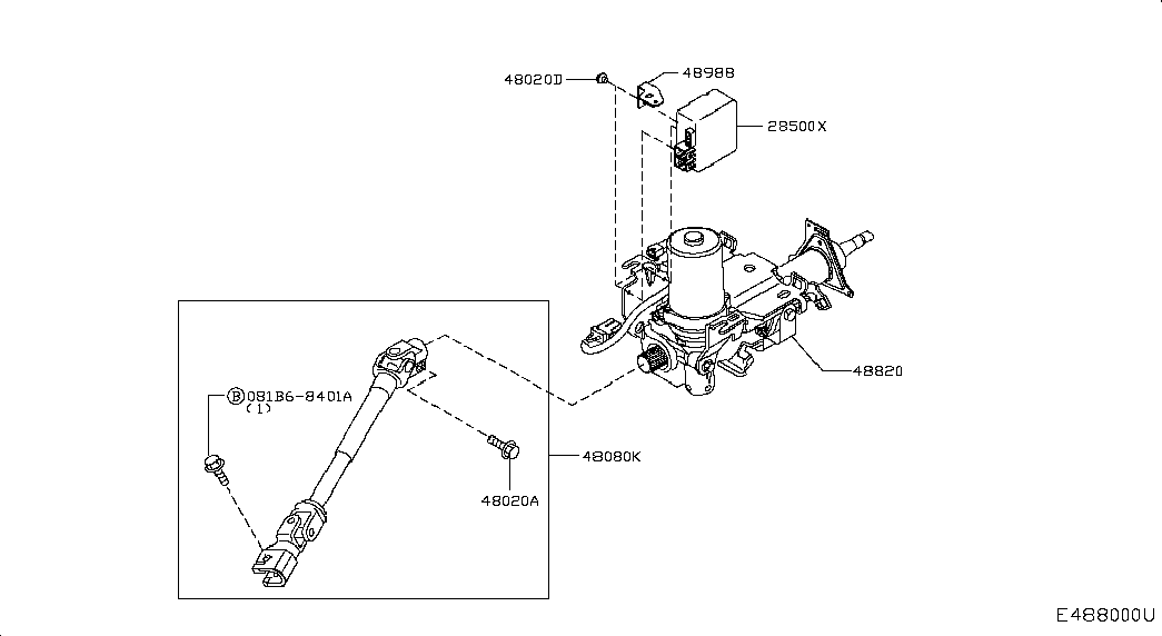 NISSAN D80809U00D - Joint, steering shaft onlydrive.pro