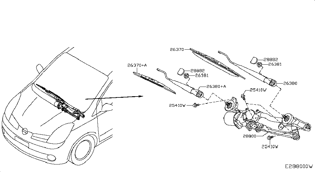 NISSAN 288909U110 - Щетка стеклоочистителя onlydrive.pro