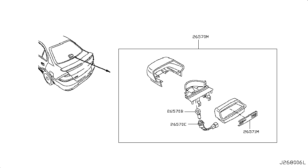 NISSAN 2626195F0J - Bulb, auxiliary stop light onlydrive.pro