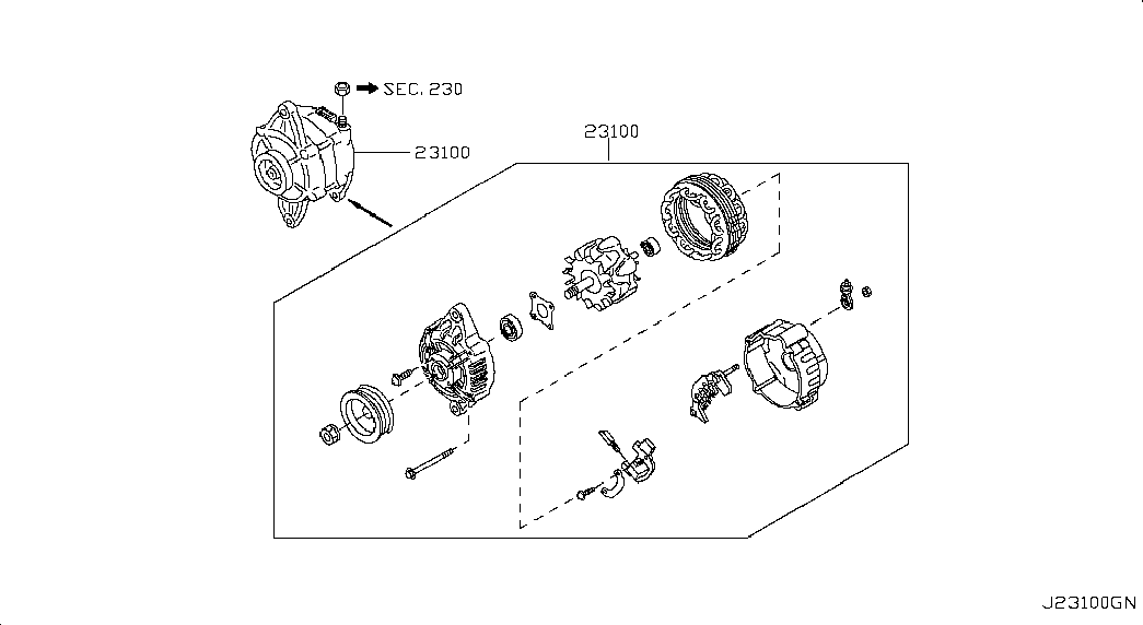 NISSAN 2310095F0B - Alternator onlydrive.pro