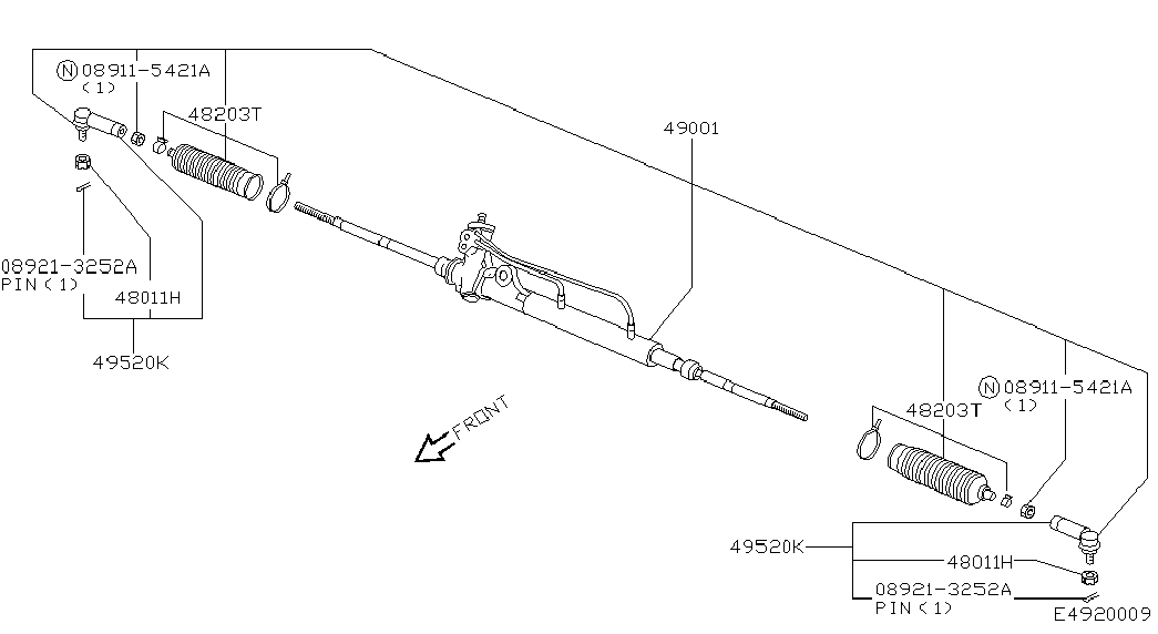 NISSAN 48520-BM425 - Наконечник рулевой тяги, шарнир onlydrive.pro