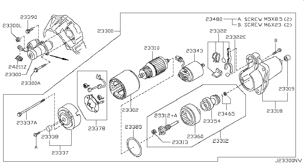 NISSAN 23338-01N10 - Bush, starter shaft onlydrive.pro