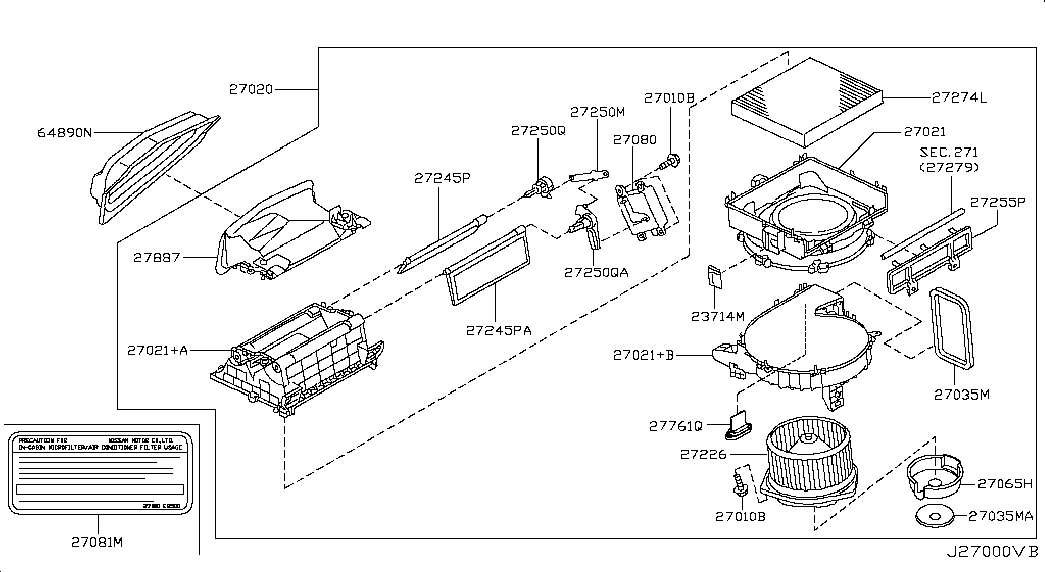 NISSAN 27277-9W125 - Фильтр воздуха в салоне onlydrive.pro