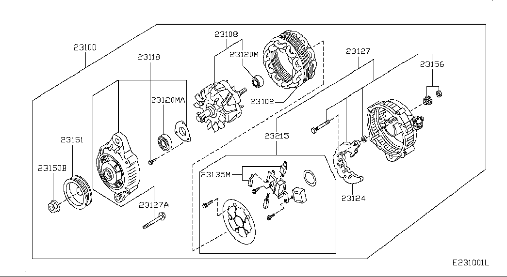 NISSAN 23151-JD20A - Skriemulys, kintamosios srovės generatorius onlydrive.pro