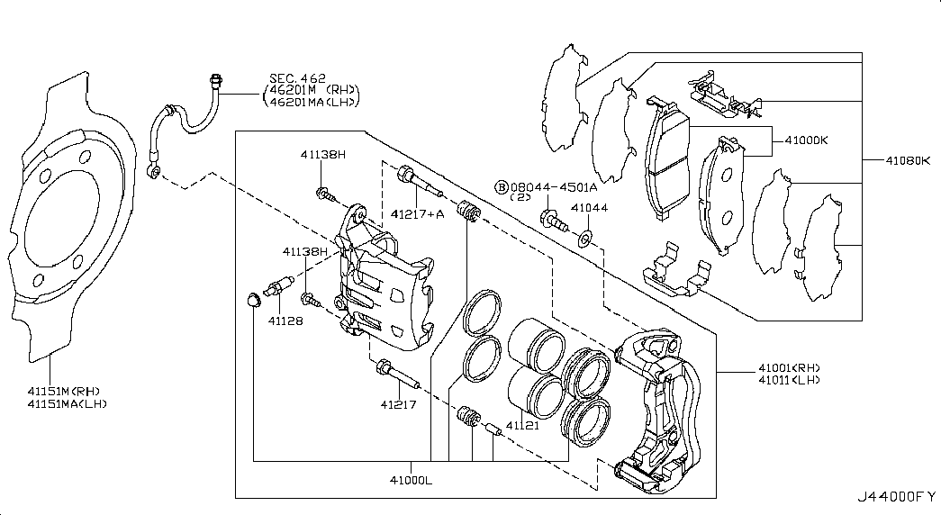 NISSAN 41060-EB325 - Brake Pad Set, disc brake onlydrive.pro