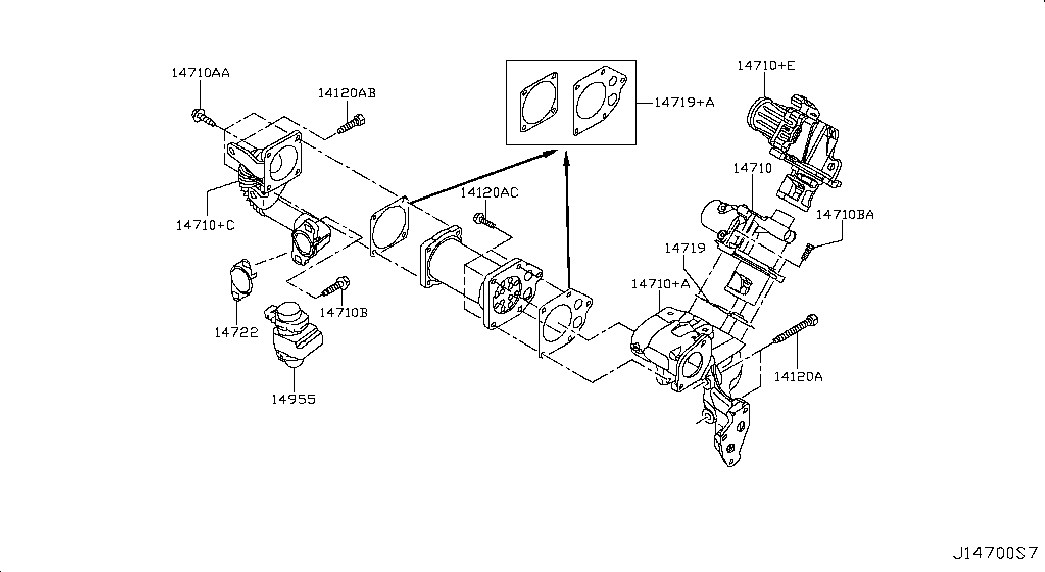 NISSAN 14710-00Q0G - Клапан возврата ОГ onlydrive.pro