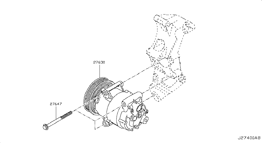 NISSAN 27630-00Q1E - Compressor, air conditioning onlydrive.pro