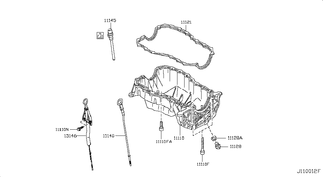 NISSAN 11121-00QAG - Gasket, oil sump onlydrive.pro