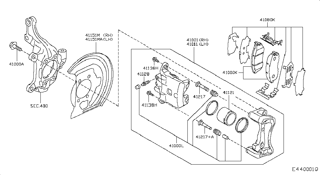 NISSAN 41120-2Y027 - Repair Kit, brake caliper onlydrive.pro