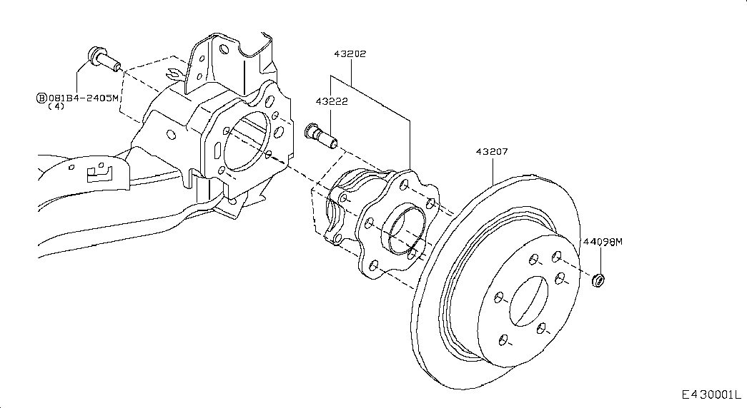 NISSAN 43202-1KA0A - Bearing Kit, wheel hub onlydrive.pro