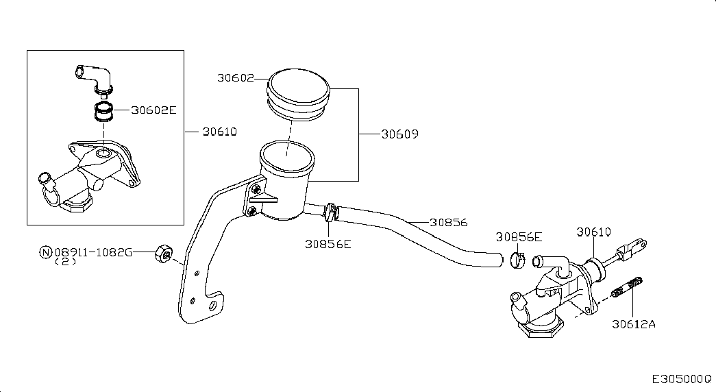 NISSAN 30610-BN700- - Master Cylinder, clutch onlydrive.pro