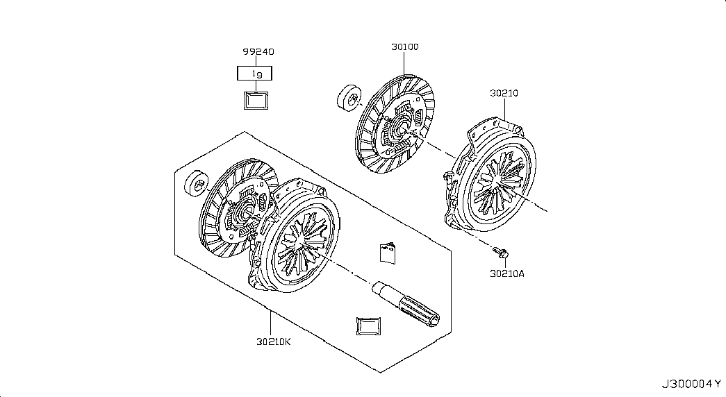 NISSAN 23354-BN700 - Clutch cover,disc & release parts: 01 pcs. onlydrive.pro