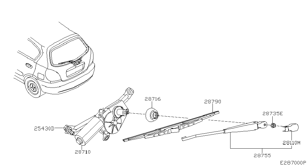 NISSAN 28790 BN701 - Stikla tīrītāja slotiņa onlydrive.pro