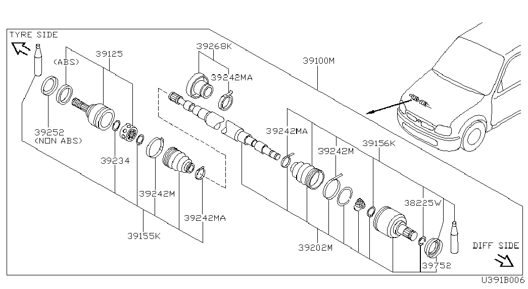 NISSAN 39241-4F425 - Putekļusargs, Piedziņas vārpsta onlydrive.pro