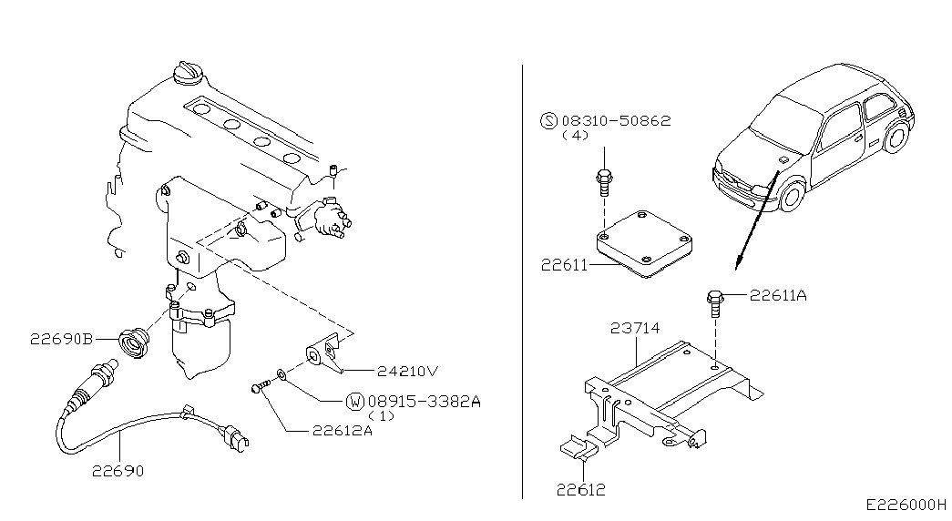 NISSAN 22690-99B00 - Oxygen, Lambda Sensor onlydrive.pro