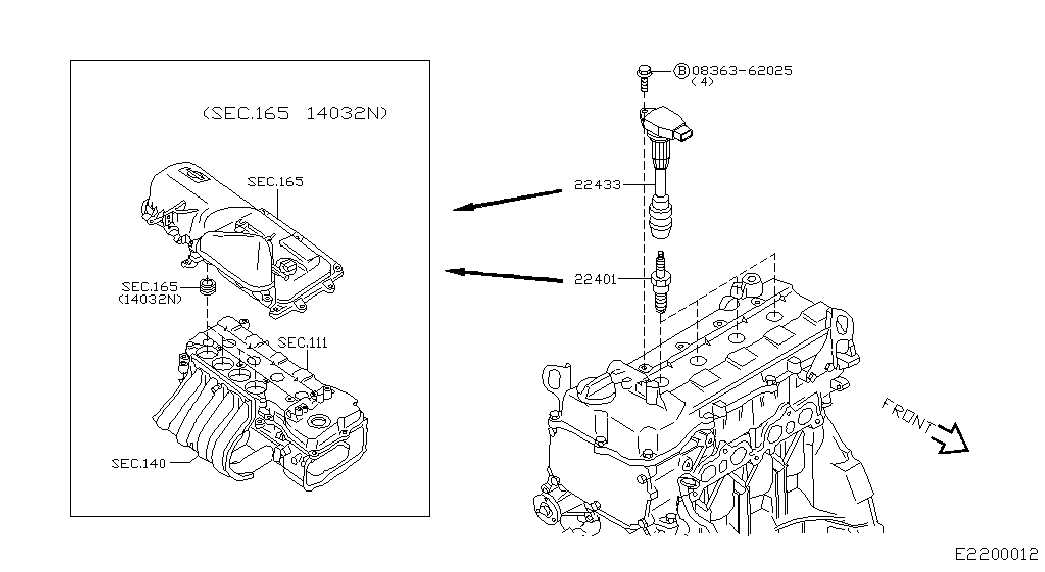 NISSAN 22401-8H314 - Ignition system: 04 pcs. onlydrive.pro