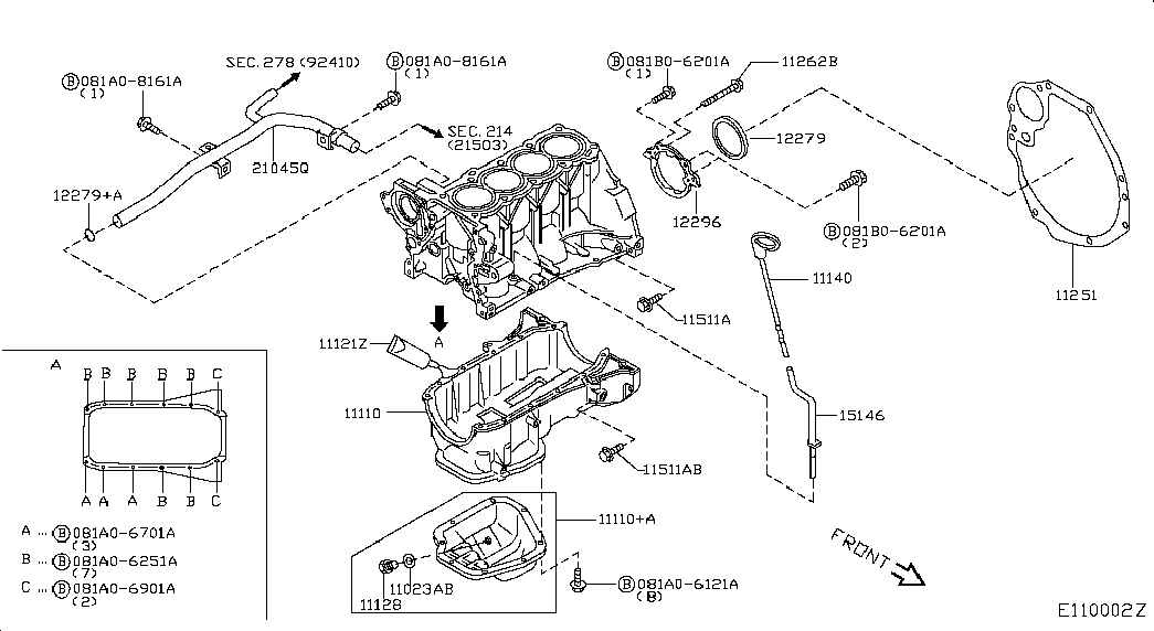 NISSAN 11128-BX000 - Cylinder block & oil pan; assembly; cylinder block assembly: 01 pcs. onlydrive.pro