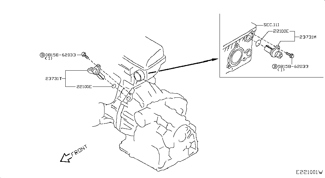 NISSAN 237316J966 - Sensor, crankshaft pulse onlydrive.pro