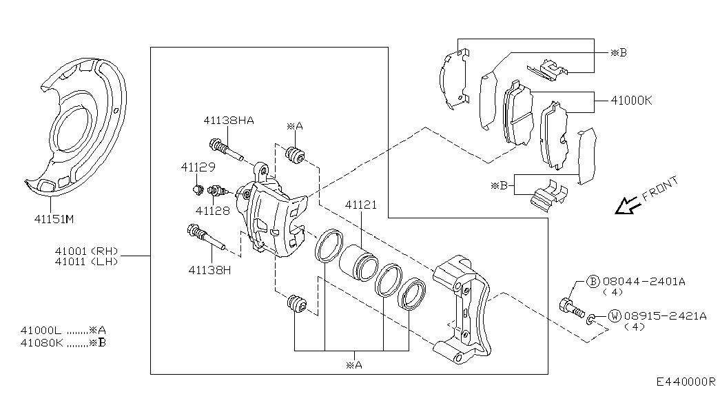 NISSAN 410113F000 - Brake Caliper onlydrive.pro