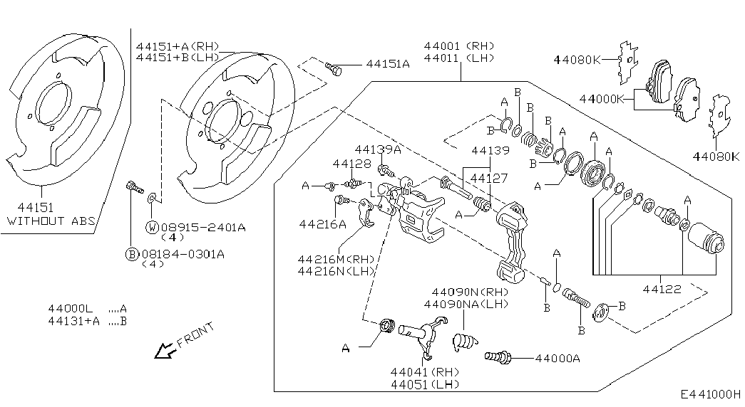 NISSAN 44120-71J25 - Repair Kit, brake caliper onlydrive.pro