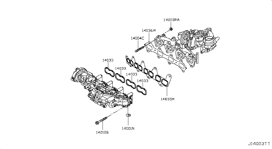 NISSAN 14033-00Q0B - Blīve, Ieplūdes kolektors onlydrive.pro