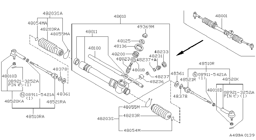 NISSAN 48520-50Y25 - Наконечник рулевой тяги, шарнир onlydrive.pro