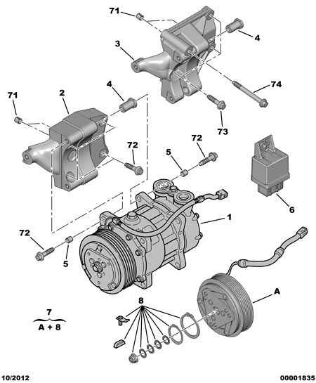 PEUGEOT 6453.N1 - Air conditioned compressor detail: 01 pcs. onlydrive.pro