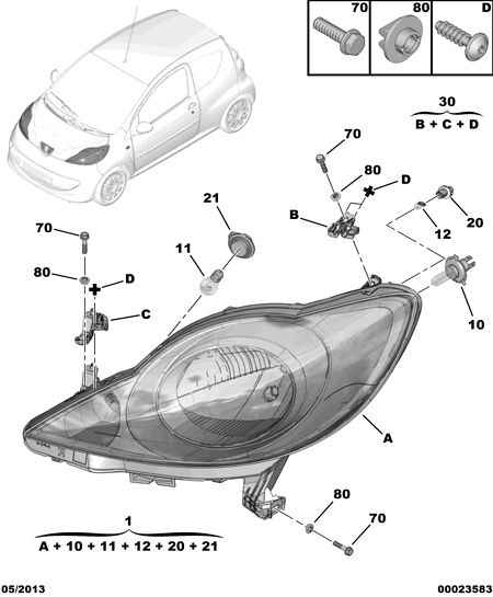 PEUGEOT 6372.33 - Headlight - glass - lamp: 02 pcs. onlydrive.pro