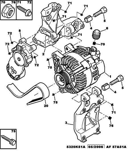 CITROËN 5705 CQ - Alternator and fixings: 01 pcs. onlydrive.pro