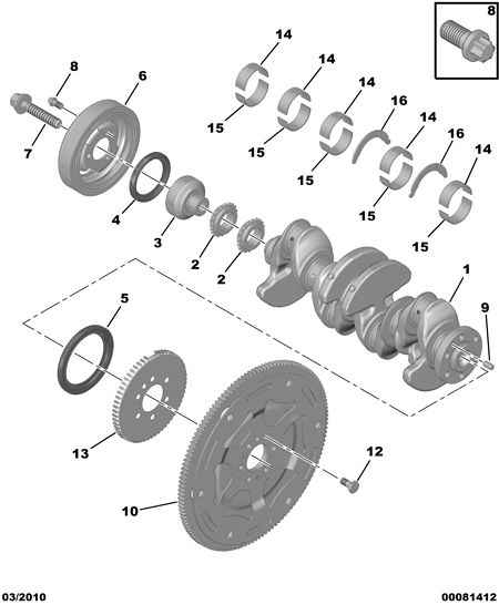 PEUGEOT V7 638 551 80 - Belt Pulley, crankshaft onlydrive.pro