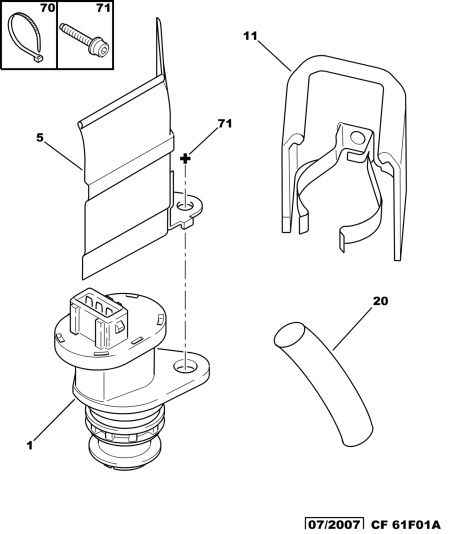 PEUGEOT (DF-PSA) 6160 70 - Sensor, speed onlydrive.pro