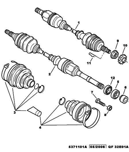 PEUGEOT 3293 01 - Driveshaft: 02 pcs. onlydrive.pro