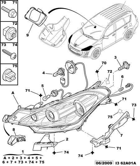 PEUGEOT (DF-PSA) 6216 A3 - Headlight - glass - lamp: 02 pcs. onlydrive.pro