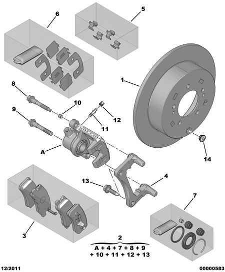 CITROËN 4253 90 - Rear brake disc caliper friction pad: 01 pcs. onlydrive.pro