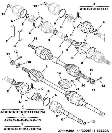 PEUGEOT 3297 29 - Driveshaft: 02 pcs. onlydrive.pro