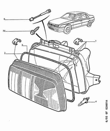 CITROËN 6216.98 - Headlight: 04 pcs. onlydrive.pro