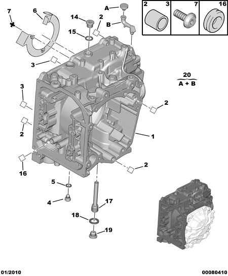 PEUGEOT (DF-PSA) 2219 22 - Gearbox housing and fixing: 01 pcs. onlydrive.pro