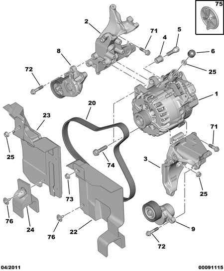 PEUGEOT 96 772 795 80 - Belt Tensioner, v-ribbed belt onlydrive.pro