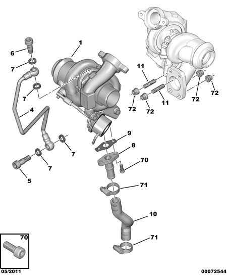 PEUGEOT (DF-PSA) 0375 Q2 - Turbo charger oil return hose: 01 pcs. onlydrive.pro