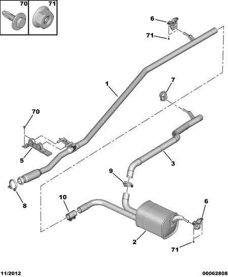 PEUGEOT (DF-PSA) 1713 77 - Intermediate and rear exhaust: 01 pcs. onlydrive.pro