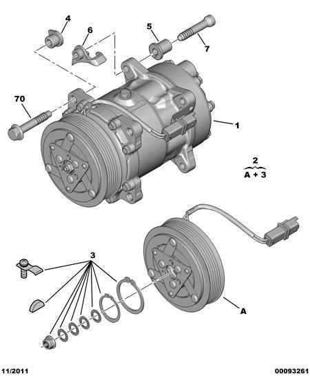 PEUGEOT 6453.TK - Air conditioned compressor detail: 01 pcs. onlydrive.pro