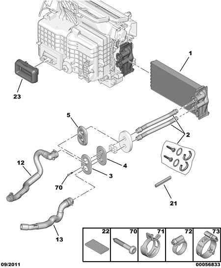 CITROËN 6466 TZ - Heater and water hoses: 01 pcs. onlydrive.pro