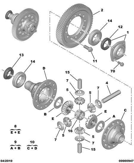 PEUGEOT (DF-PSA) 3121.65 - Vārpstas blīvgredzens, Diferenciālis onlydrive.pro