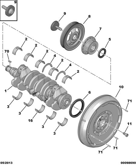 PEUGEOT (DF-PSA) 16 089 406 80 - Shaft Seal, crankshaft onlydrive.pro