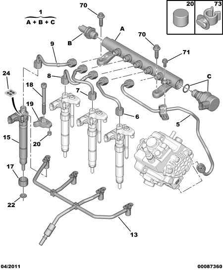 CITROËN 16 068 717 80 - Pipe set injector: 04 pcs. onlydrive.pro