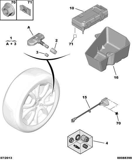 PEUGEOT 5430 T4 - Loss tire pressure detector: 04 pcs. onlydrive.pro