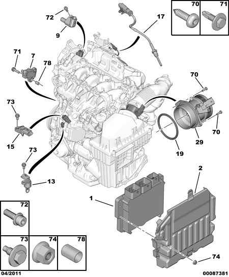 PEUGEOT 1920 RL - Inj calculator sensor: 01 pcs. onlydrive.pro