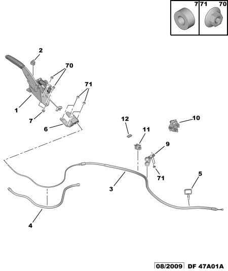 PEUGEOT 4745 X4 - Cable, parking brake onlydrive.pro