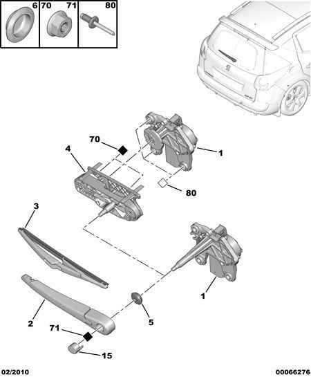 PEUGEOT 6423 91 - Rear window wiper: 01 pcs. onlydrive.pro